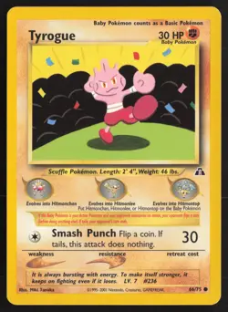 Pokemon TCG | Tyrogue 66/75 | Common | Neo Discovery | Lightly Played - Image 2