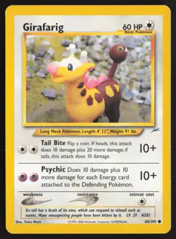 Pokemon TCG | Girafarig 66/105 | Common | Neo Destiny | Lightly Played - Image 2