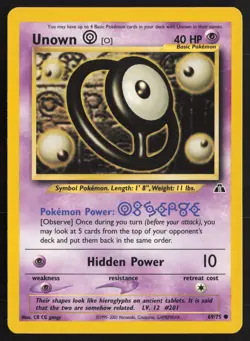 Pokemon TCG | Unown [O] 69/75 | Common | Neo Discovery | Lightly Played - Image 2
