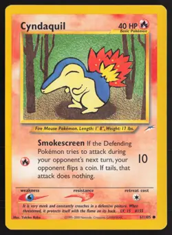 Pokemon TCG | Cyndaquil 61/105 | Common | Neo Destiny | Lightly Played - Image 2