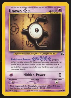 Pokemon TCG | Unown [E] 67/75 | Common | Neo Discovery | Lightly Played - Image 2