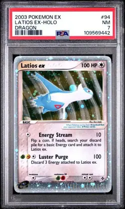Pokemon EX Dragon #94 Latios EX Holo 2003 PSA 7 - Image 1