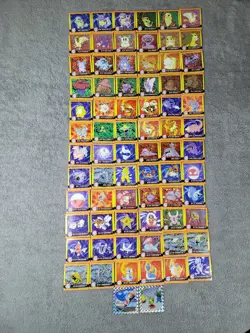 Vtg 1999 Pokemon Artbox Sticker Starter Lot of 72 Different Commons + 2 Prism - Image 1