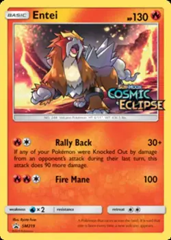 Lightly Played Entei - SM219 - Prerelease Promo - SM Black Star Promo Pokemon SM - Image 1