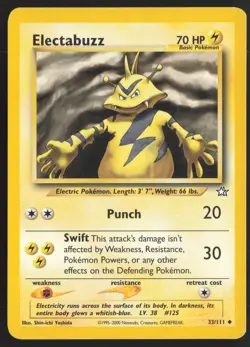 Pokemon TCG | Electabuzz 33/111 | Uncommon | Neo Genesis | Lightly Played - Image 2