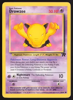 Pokemon TCG | Drowzee 54/82 | Common | Team Rocket | Lightly Played - Image 2