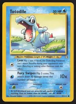 Pokemon TCG | Totodile 81/111 | Common | Neo Genesis | Lightly Played - Image 2