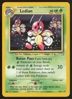 Pokemon TCG | Ledian 39/111 | Uncommon | Neo Genesis | Lightly Played - Image 2