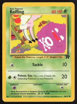 Pokemon TCG | Koffing 58/82 | Common | Team Rocket | Lightly Played - Image 2
