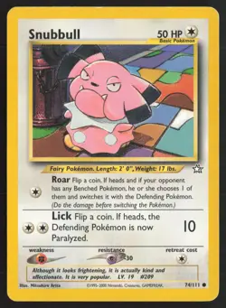 Pokemon TCG | Snubbull 74/111 | Common | Neo Genesis | Lightly Played - Image 2