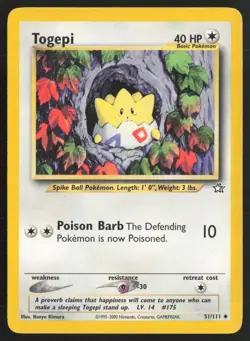 Pokemon TCG | Togepi 51/111 | Uncommon | Neo Genesis | Lightly Played - Image 2