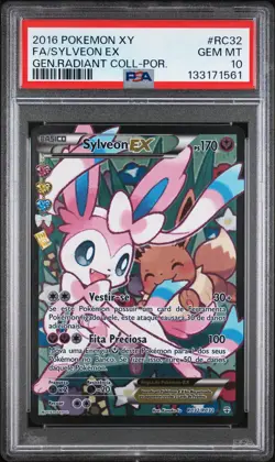 2016 POKEMON XY GENERATIONS RADIANT COLL PORTUGUESE FULL ART/SYLVEON EX PSA 10 - Image 1