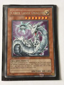 Konami Yu-Gi-Oh! TCG Cyber Laser Dragon Effect Rare DP04-EN003 1st Ed ATK/2400 … - Image 1