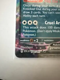 Pokemon TCG Fezandipiti ex 142/ 217 Ascended Heroes Double Rare Card NM - Image 2