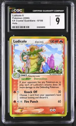 CGC 9 MINT Ludicolo 2006 EX Crystal Guardians 6/100 Holo Pokemon Card - Image 1