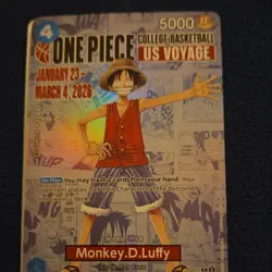 Bandai One Piece CCG Monkey.D.Luffy US Voyage Promo Holo Card P-055 5000 - Image 1