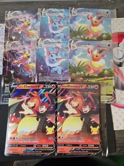 Jumbo Pokemon Card Lot - 67 Jumbo Cards-Jolteon/Flareon/Vaporeon VMAX/Charizard - Image 1