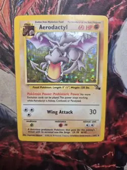Aerodactyl 1/62 Fossil Holo Rare Unlimited Pokemon Card - HP - Image 1