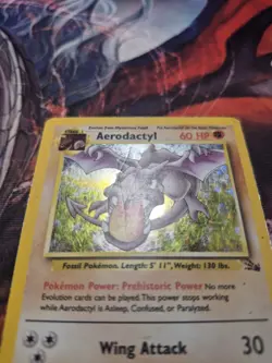 Aerodactyl 1/62 Fossil Holo Rare Unlimited Pokemon Card - HP - Image 2