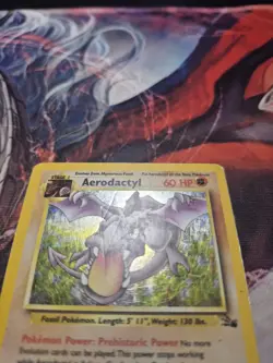 Aerodactyl 1/62 Fossil Holo Rare Unlimited Pokemon Card - HP - Image 3