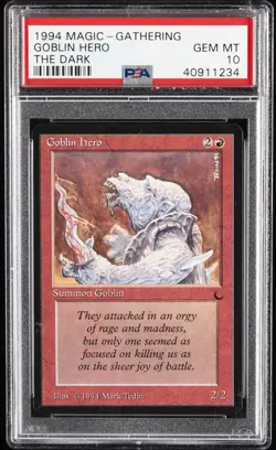 1994 MTG THE DARK GOBLIN HERO PSA 10 - Image 1
