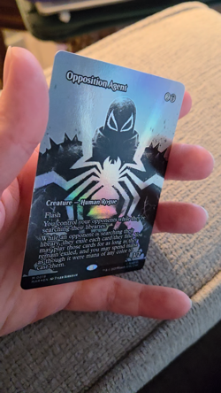 OPPOSITION AGENT ~ LP/NM ~ MTG Magic- 0019 MAR Marvel Spider-Man BORDERLESS FOIL - Image 2