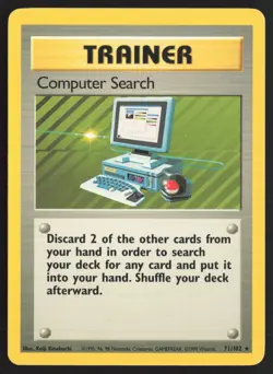 Pokemon TCG | Computer Search 71/102 | Rare | Base Set | Near Mint - Image 2