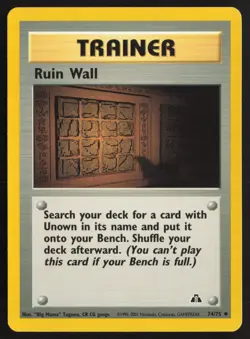 Pokemon TCG | Ruin Wall 74/75 | Uncommon | Neo Discovery | Near Mint - Image 2