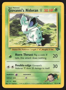 Pokemon TCG | Giovanni's Nidoran 75/132 | Common | Gym Challenge | LP - Image 2