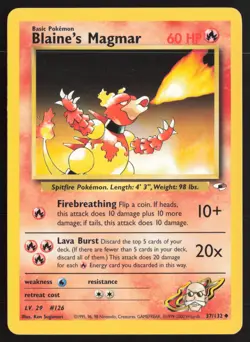 Pokemon TCG | Blaine's Magmar 37/132 | Uncommon | Gym Heroes | Lightly Played - Image 2