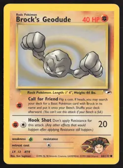 Pokemon TCG | Brock's Geodude 66/132 | Common | Gym Heroes | Lightly Played - Image 2