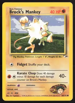 Pokemon TCG | Brock's Mankey 68/132 | Common | Gym Heroes | Lightly Played - Image 2