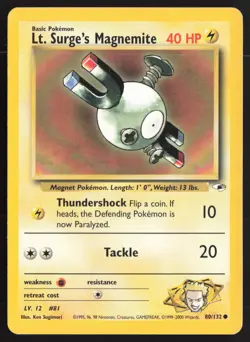 Pokemon TCG | Lt. Surge's Magnemite 80/132 | Common | Gym Heroes | LP - Image 2