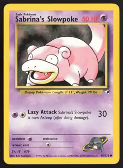 Pokemon TCG | Sabrina's Slowpoke 95/132 | Common | Gym Heroes | Lightly Played - Image 2