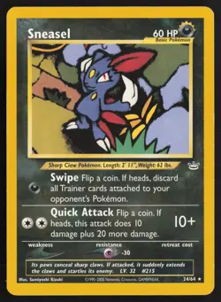 Pokemon TCG | Sneasel 24/64 | Rare | Neo Revelation | Lightly Played - Image 2