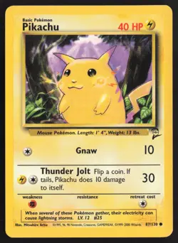 Pokemon TCG | Pikachu 87/130 | Common | Base Set 2 | Lightly Played - Image 2