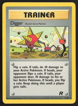 Pokemon TCG | Digger 75/82 | Uncommon | Team Rocket | Lightly Played - Image 2
