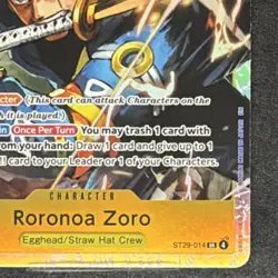 Roronoa Zoro ST29-014 Super Rare 8000 Power Egghead One Piece CCG - Image 2