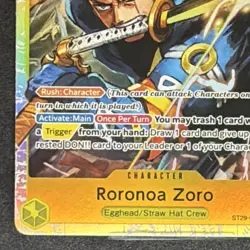 Roronoa Zoro ST29-014 Super Rare 8000 Power Egghead One Piece CCG - Image 5