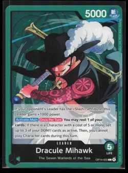 Dracule Mihawk OP14-020 One Piece The Azure Sea's Seven Leader Near Mint - Image 1