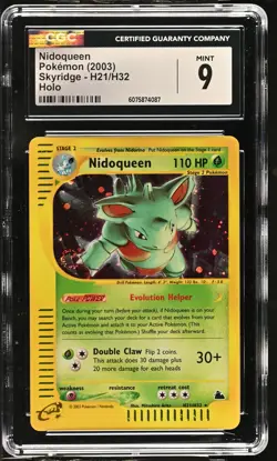 CGC 9 GEM MINT Nidoqueen 2003 Skyridge H21/H32 Holo SWIRL Pokemon Card - Image 1