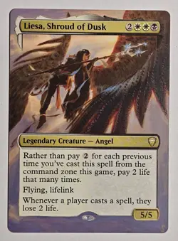 Liesa Shroud Of Dusk MTG Altered Art Hand-Painted Custom Shimmer MTG by S&S x GC - Image 1