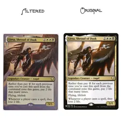 Liesa Shroud Of Dusk MTG Altered Art Hand-Painted Custom Shimmer MTG by S&S x GC - Image 2