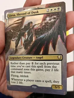 Liesa Shroud Of Dusk MTG Altered Art Hand-Painted Custom Shimmer MTG by S&S x GC - Image 3
