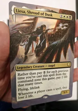 Liesa Shroud Of Dusk MTG Altered Art Hand-Painted Custom Shimmer MTG by S&S x GC - Image 4