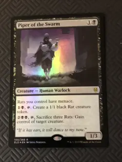 Piper Of The Swarm Foil X1 Throne Of Eldraine Ex Cond See Pics English - Image 1
