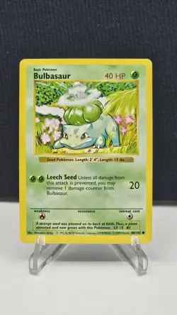 Pokemon Base Set Bulbasaur Shadowless 44/102 Common LP 1999 - Image 1