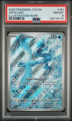 2025 POKEMON JTG EN-JOURNEY TOGETHER ILLUSTRATION RARE #161 ARTICUNO PSA 8 - Image 1