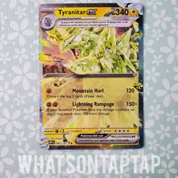 Pokemon Card Tyranitar Ex 066/197 Ultra Rare Scarlet Violet Obsidian Flames LP - Image 1
