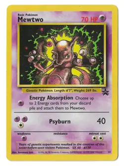 1999 Pokemon TCG Mewtwo #14 Black Star Promo — Pokemon Movie MP+ 🔮 (See Photo) - Image 1